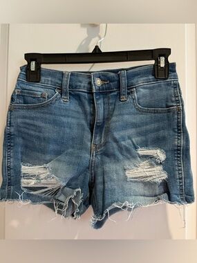 Hollister Distressed Light Blue Denim Cutoff Shorts